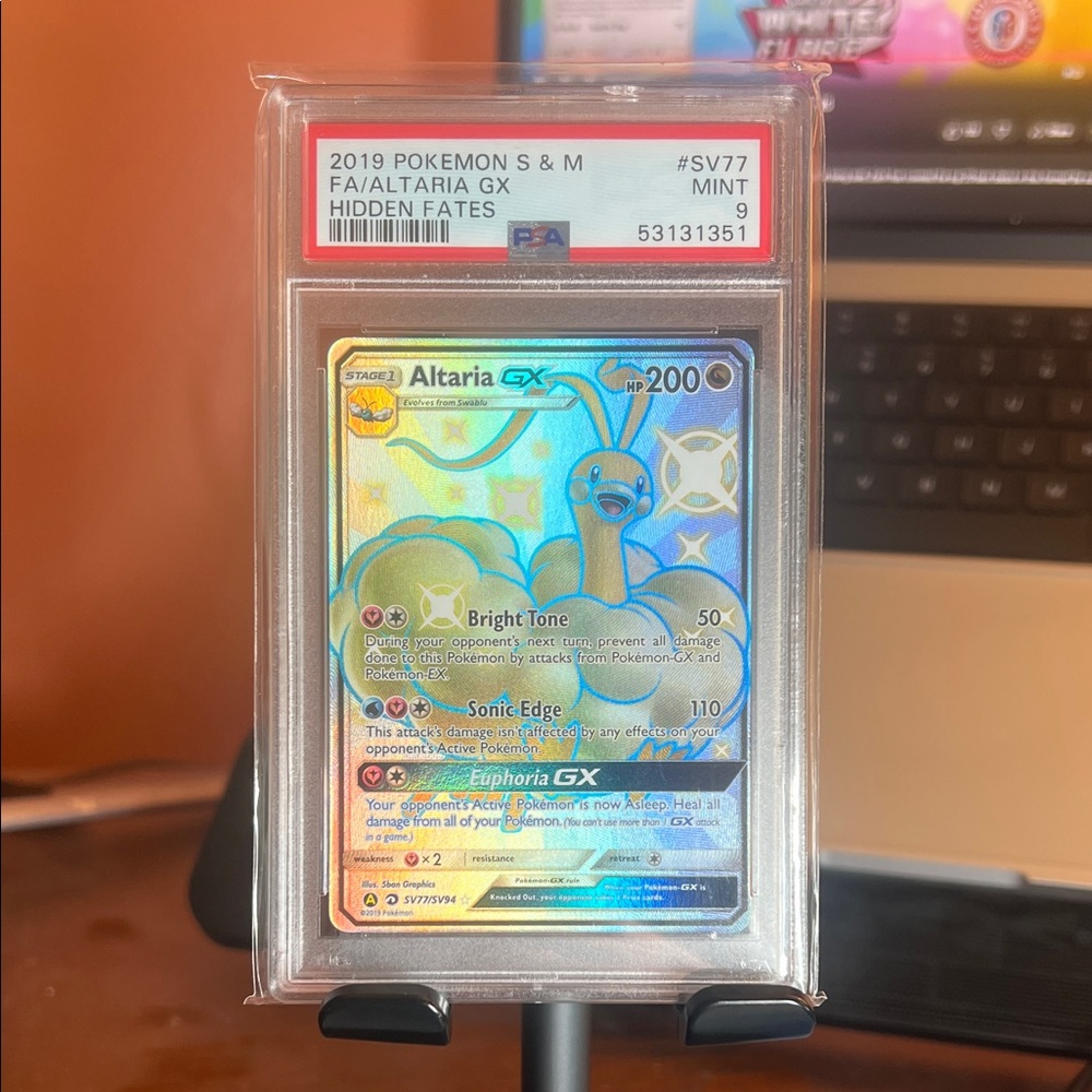 Pokemon Altaria GX Trading Card - Blue and Gold